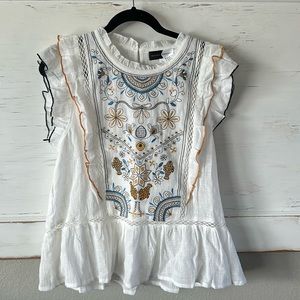 Piper & Scoot Large Kimmel Embroidered blouse in White *Fits Like Medium